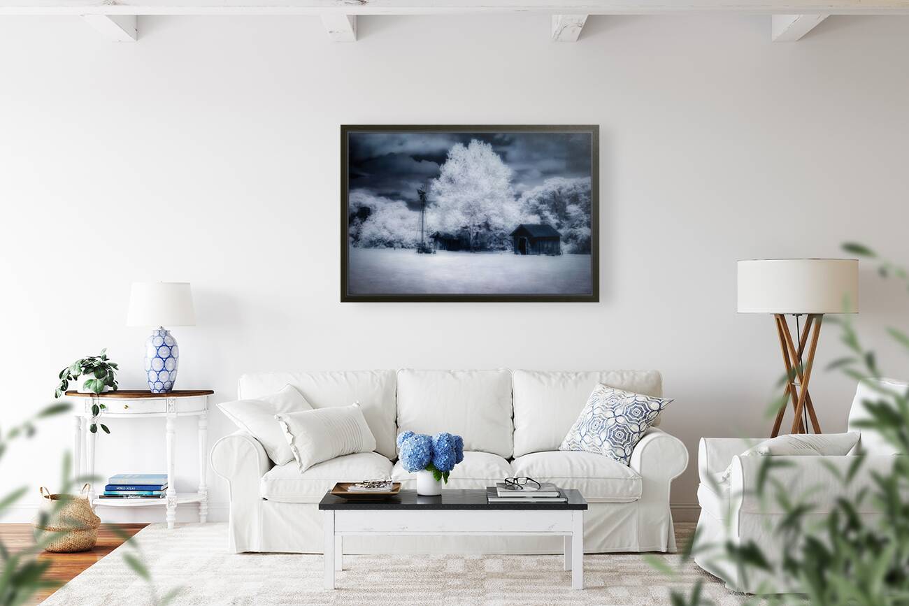 Windmill Whispers: Windmill Whispers in A Farm Landscape Reproduction