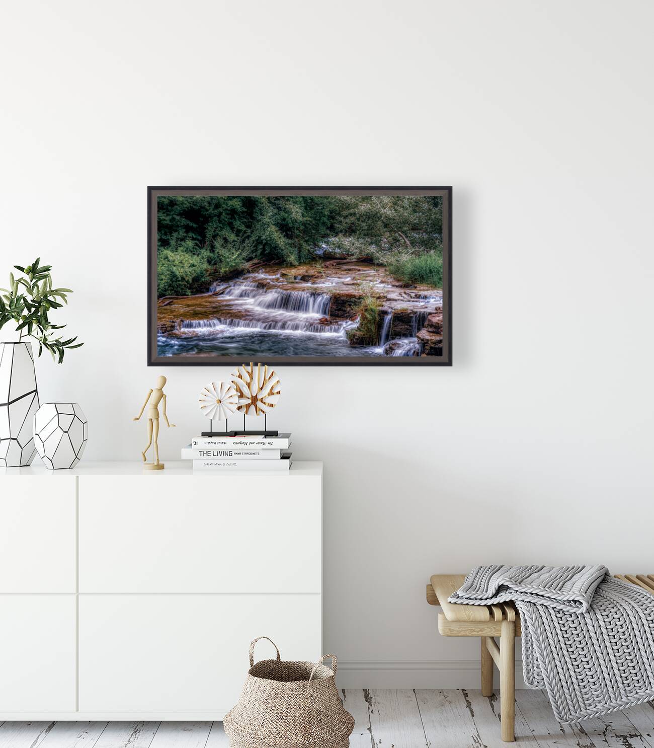 Tranquil Cascades: A Quaint Ducks Tale Upstream from Niagara Falls Reproduction