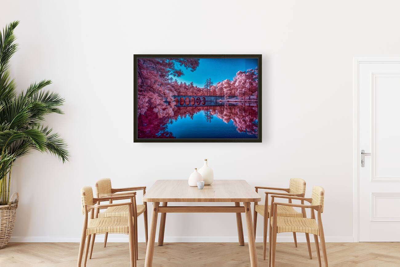 Infrared Oasis: Pink Arches Reproduction