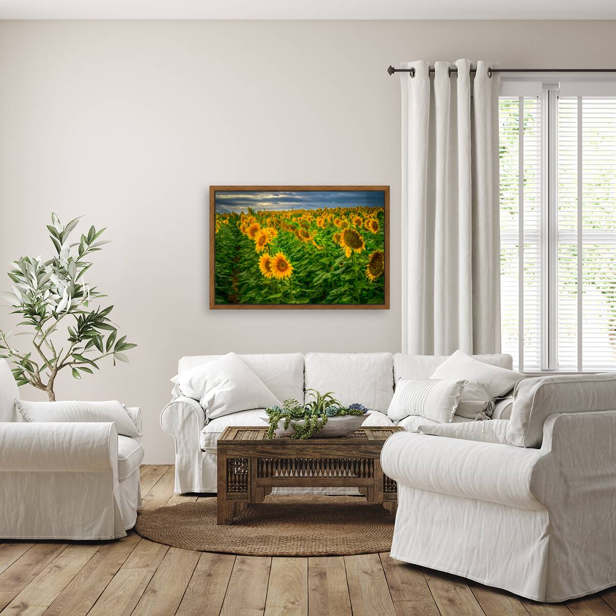 Sad Sunflower Row Reproduction