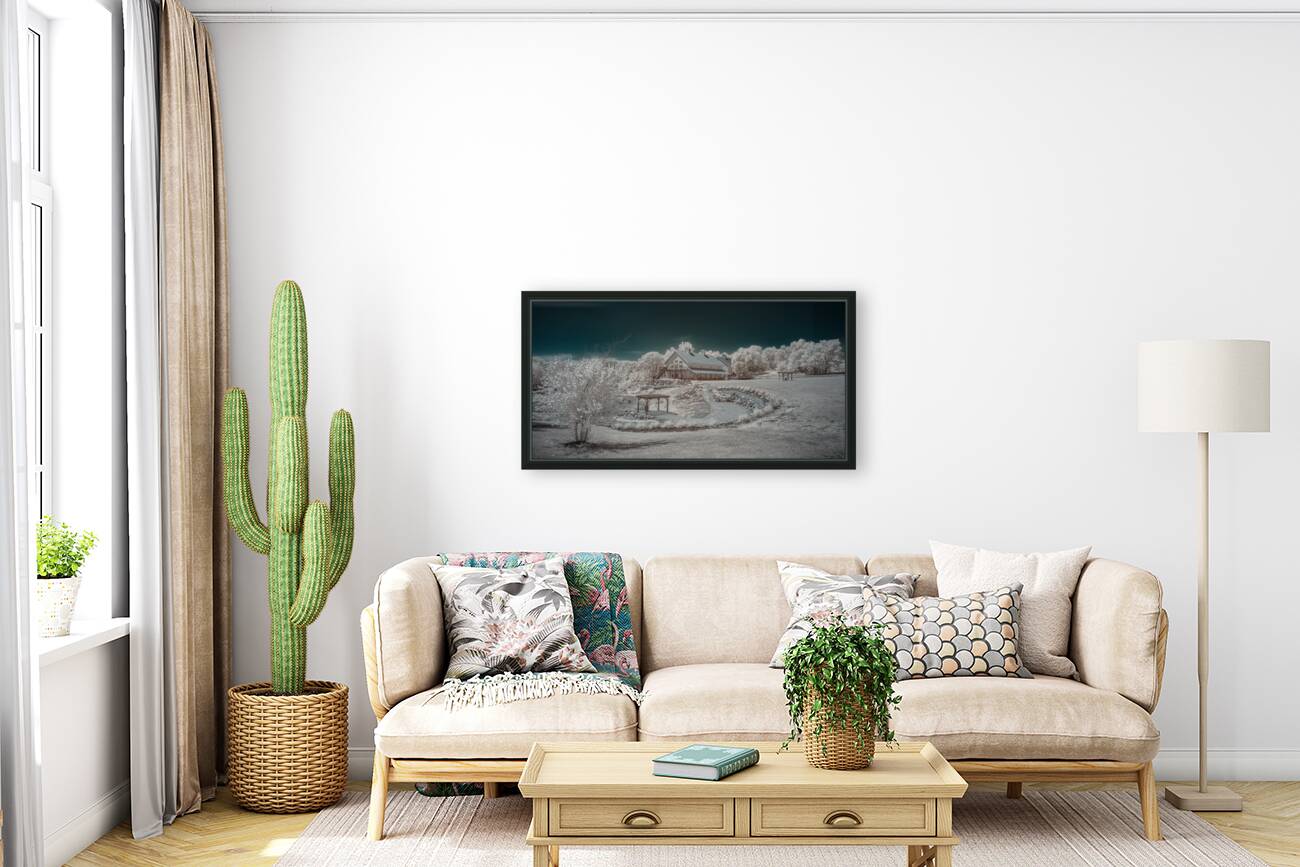 Iowa Winery Bodega: Enchanting Infrared Landscape Unveiled in Vibrant Colors Reproduction