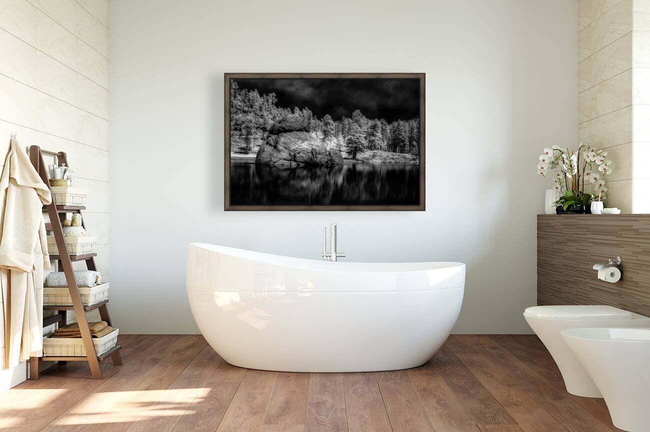 Enigmatic Elegance: Sylvan Lakes Monochrome Marvel Reproduction