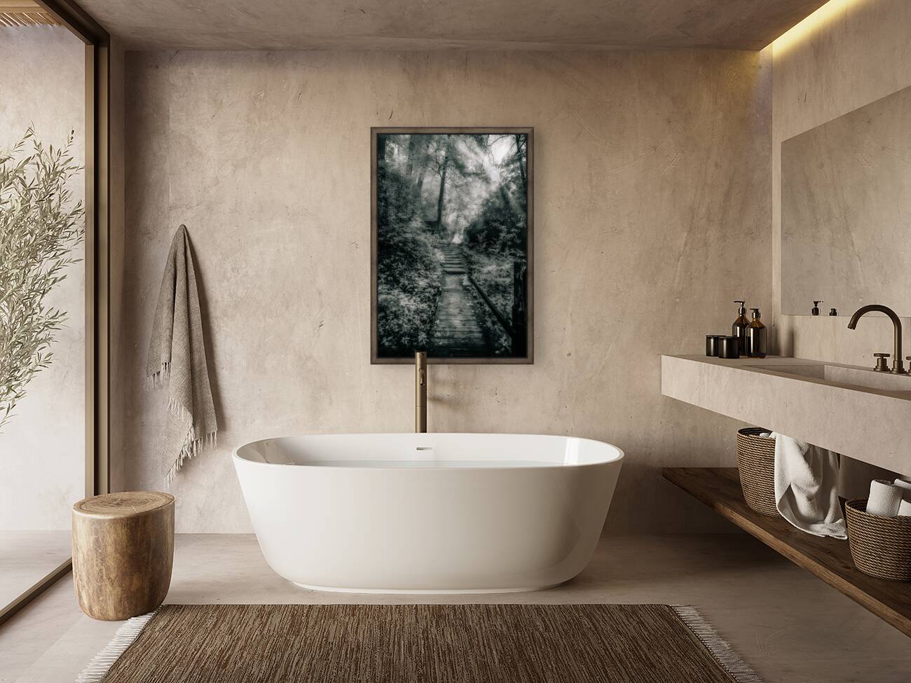 Enchanted Path: A Rain-Kissed Journey in Natural Bridge State Park Reproduction