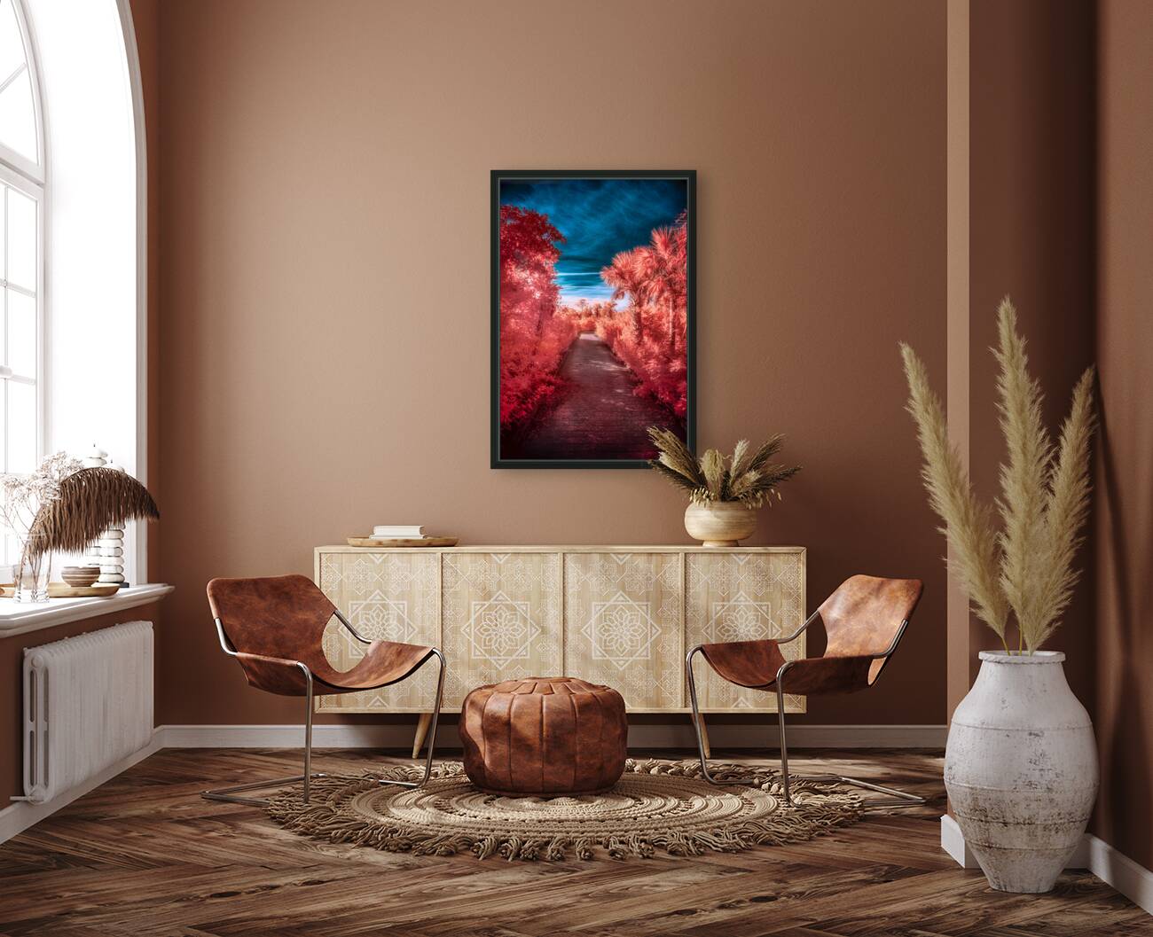 Infrared Stroll Through Tippiecanoes Pink Canopy Reproduction