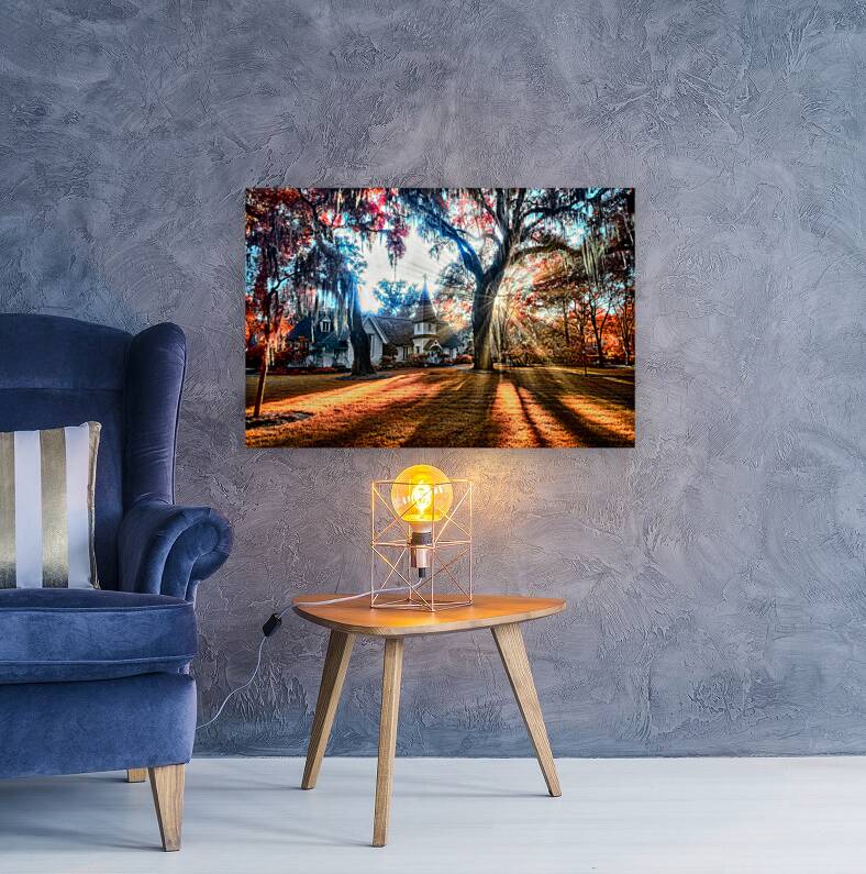 Spiritual Splendor: A Churchyard Sunset on Saint Simons Island Reproduction