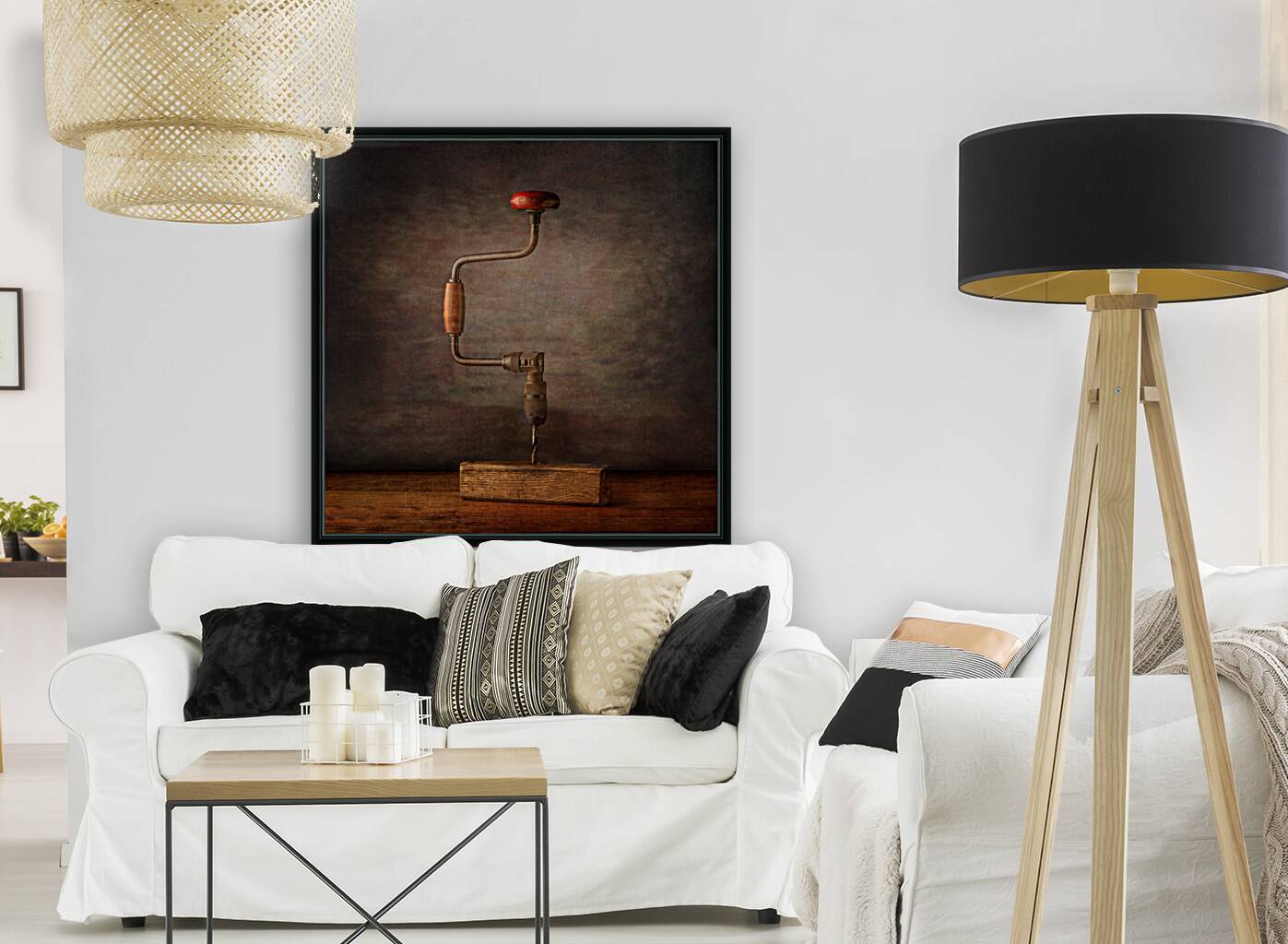 Craftsmans Reverie: Antique Hand Drill in Fine Art Splendor Reproduction