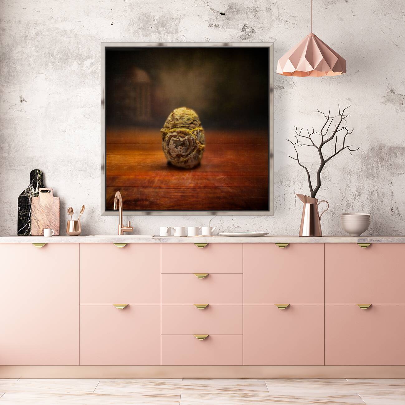 Natures Imprint: Egg-shaped Rock with Weathered Elegance Reproduction