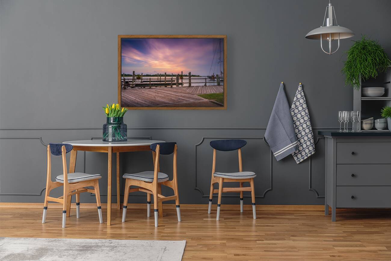 Boardwalk Sernity: A Beaufort North Carolina Sunset Reproduction