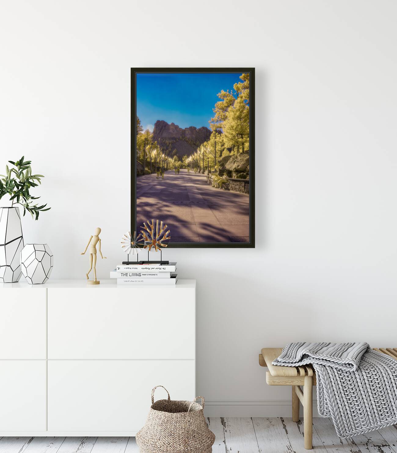 State Flags Row: Infrared Gaze at Mount Rushmore Reproduction