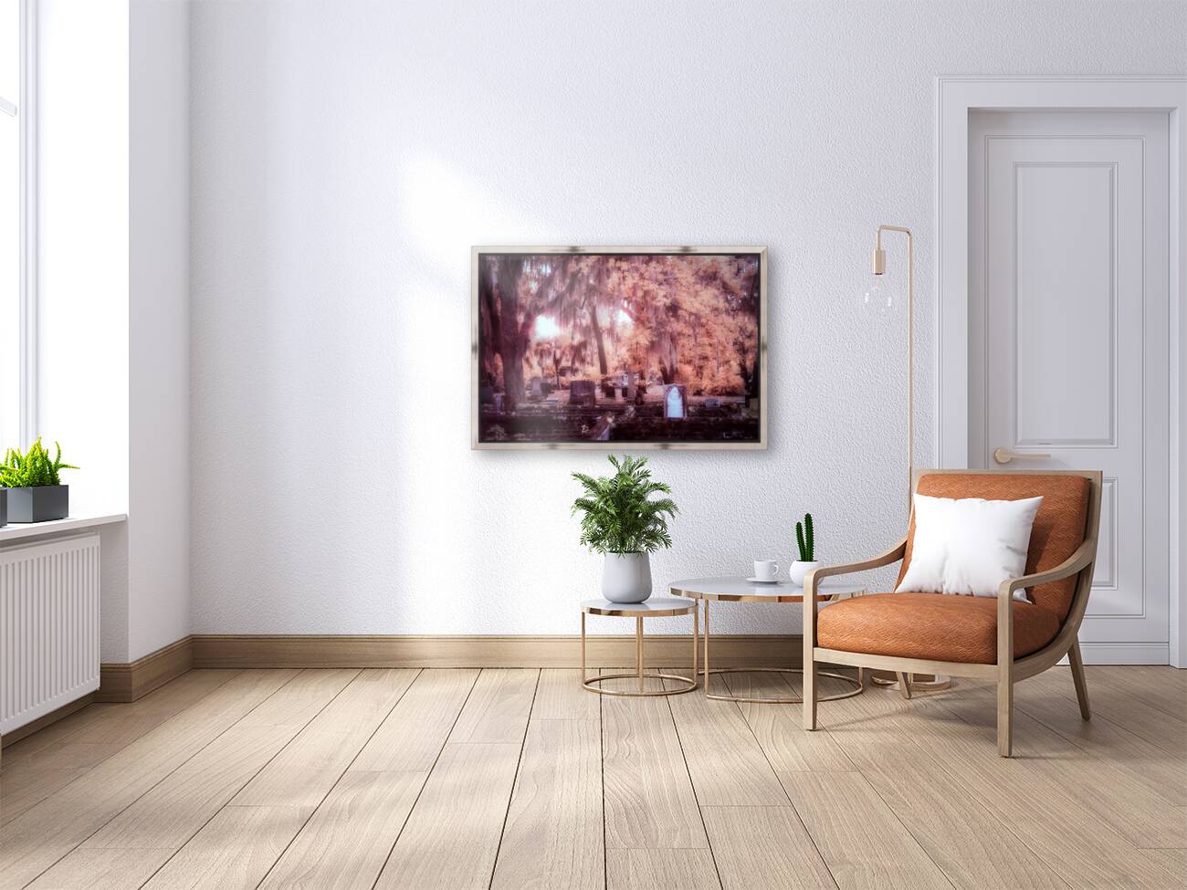 Springtime Serenity: A Moody Sunset at Oak Grove Cemetery Reproduction