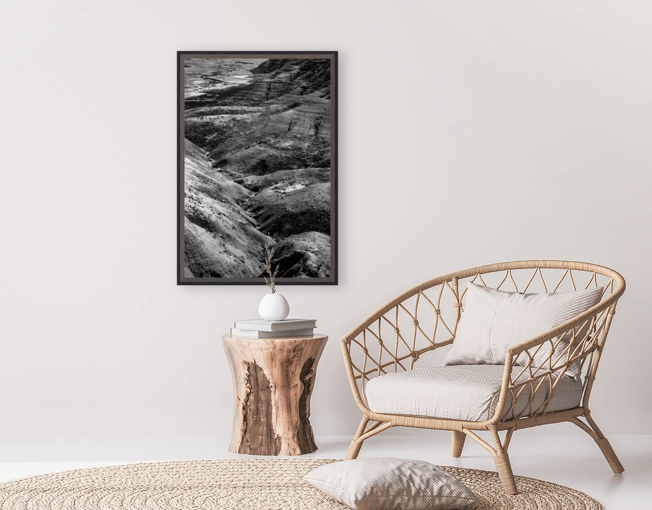 Shadows of the Earth: Eroded Beauty in the Badlands Reproduction