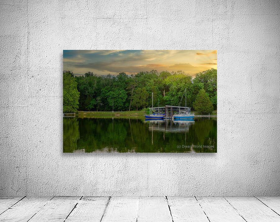 Golden Tranquility by the Lakeside Wall Preview