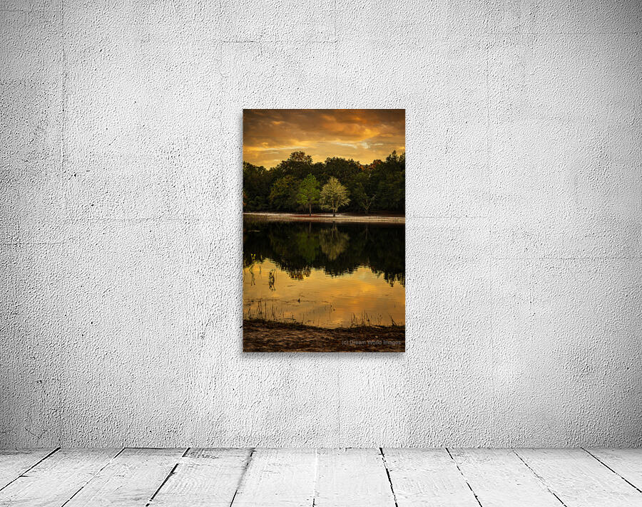 Lakeside Serenade in Sunset Hues Wall Preview