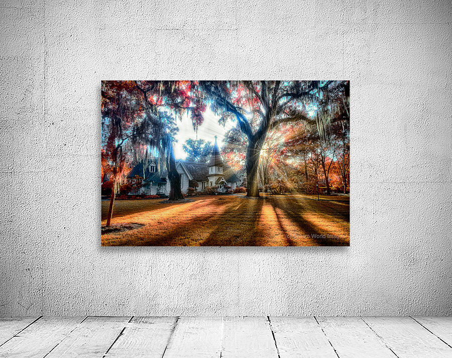 Spiritual Splendor: A Churchyard Sunset on Saint Simons Island Wall Preview