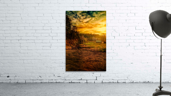 Golden Glow at Custer Ranch: A South Dakota Sunset Wall Preview