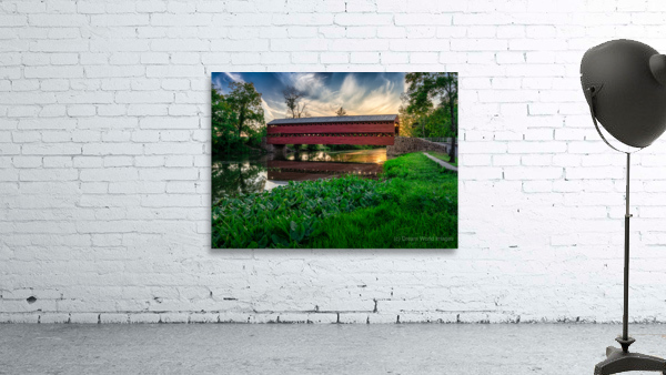 Serene Sunset Behind Sachs Covered Bridge Wall Preview