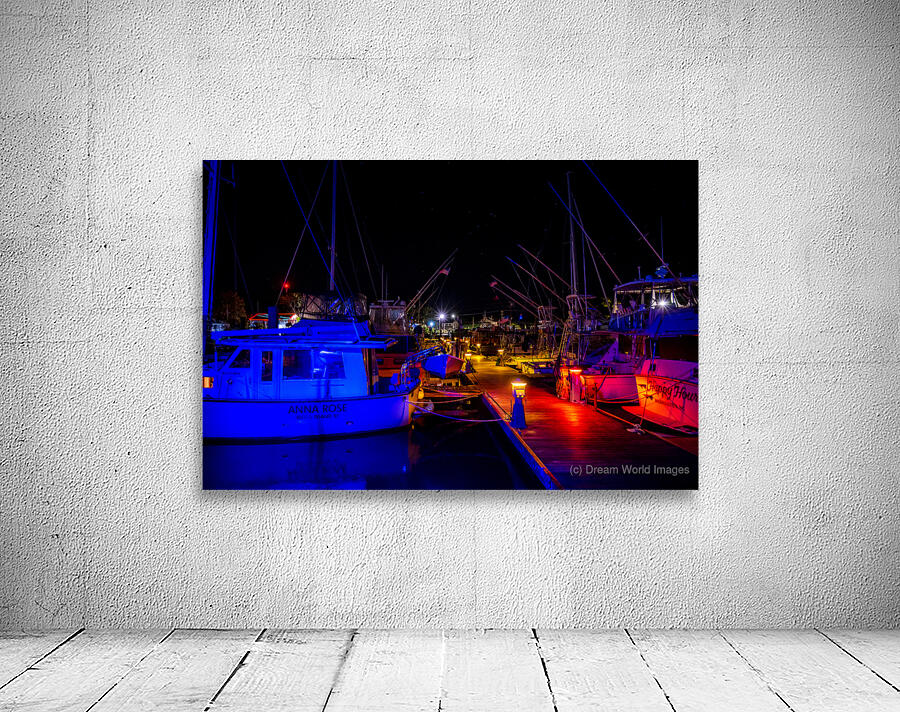 North Carolina Boats at night Wall Preview