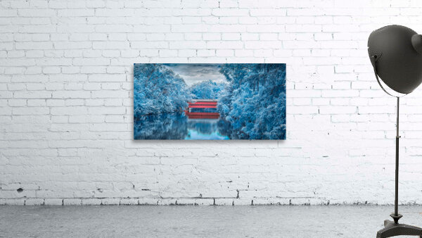 Sachs Bridge: Reflective Tranquility in Infrared Wall Preview