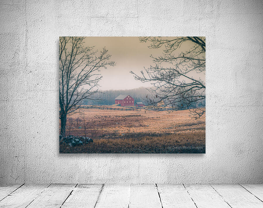 Winters Embrace: A Timeless Red Barn in Gettysburg Wall Preview