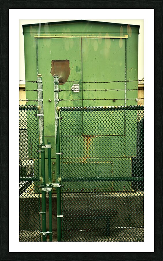 Rust & Live Wire: Industrial Relic in Green by rongraywolflevinephotoart
