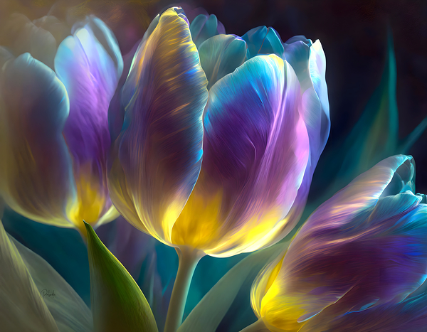Golden Lit Tulips Digital Download