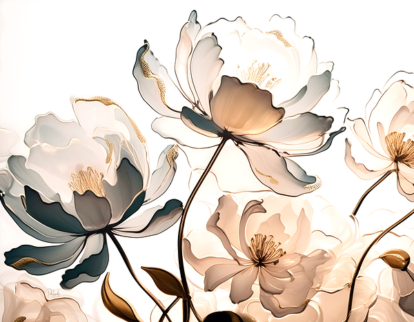 Golden Peonies Digital Download
