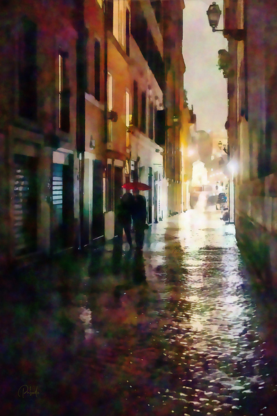 Rainy Walk Through a Cobblestone Alley Digital Download