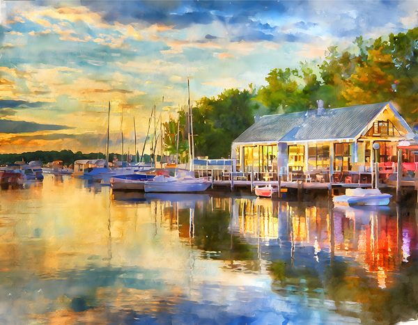 Riverside Dining in Vermilion Digital Download