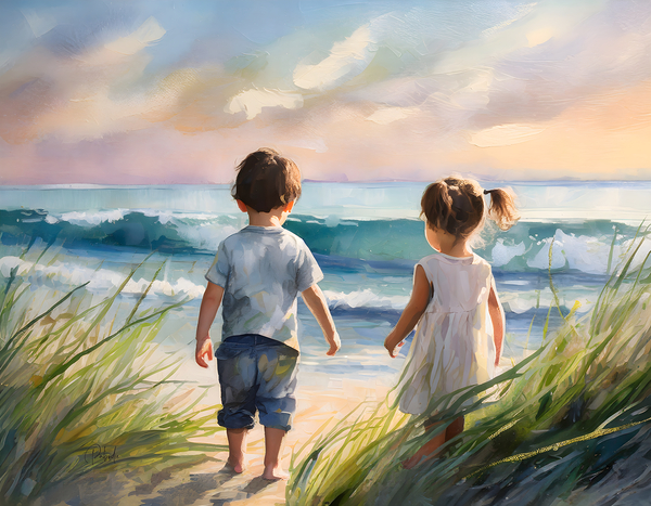 Toddlers Discovering The Beach Digital Download
