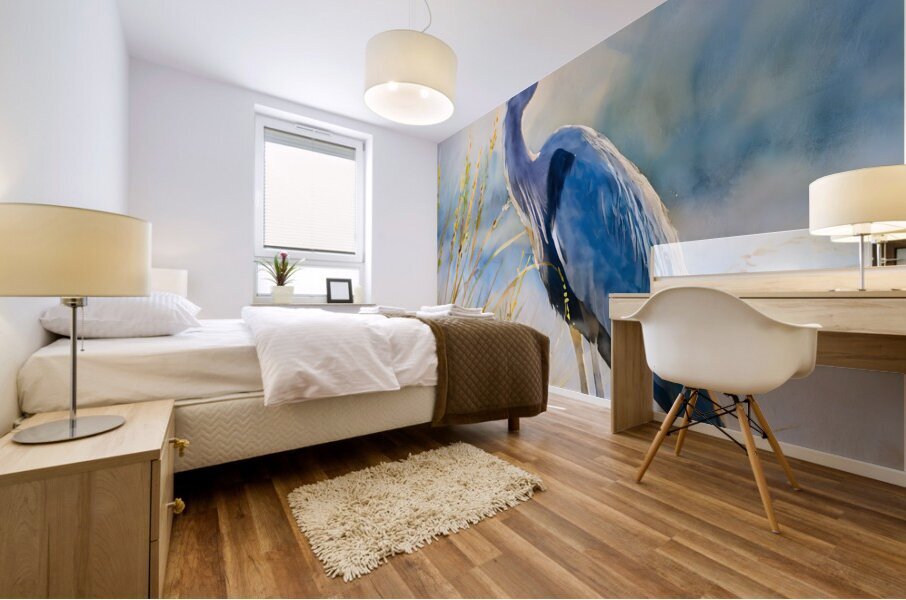 Blue Heron Beachside Mural print