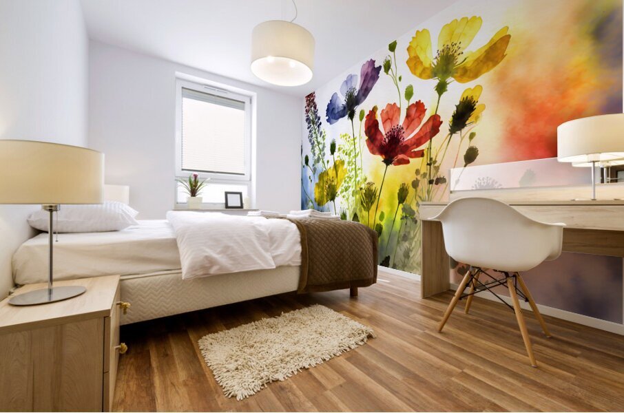 Wildflowers In Watercolor Impression murale