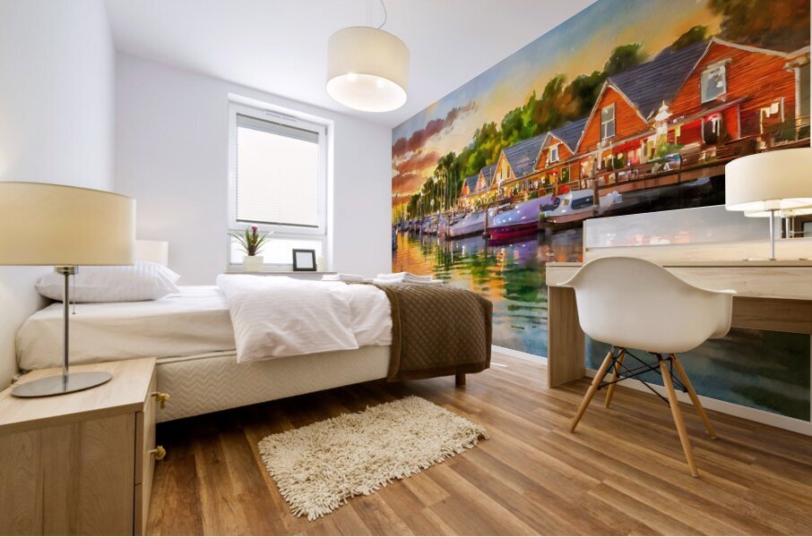 River Living Sunset Mural print