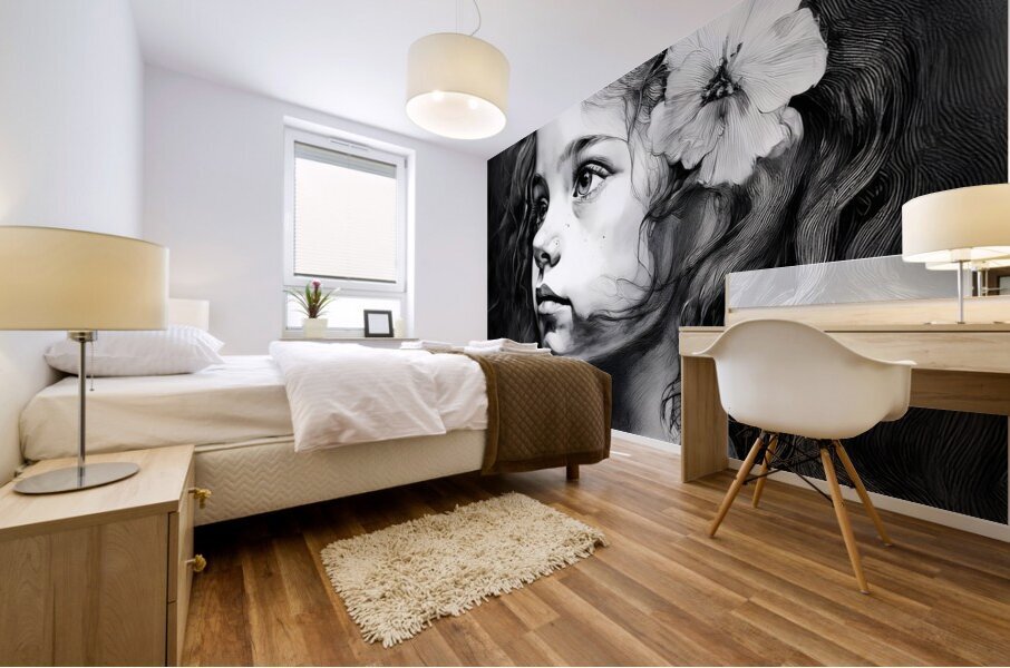 Windswept Curls Mural print