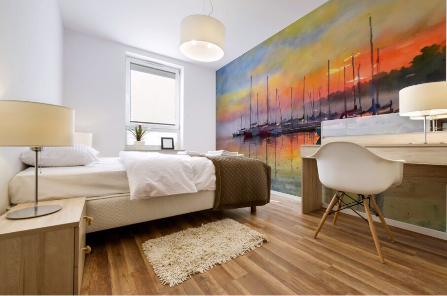 Red Sky in the Morning Mural print