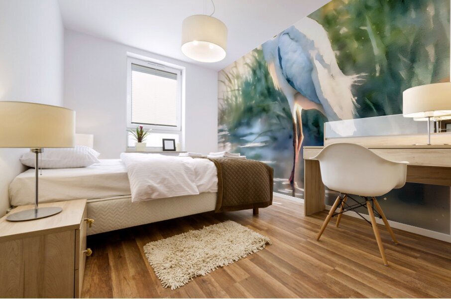 Egret Pose Impression murale