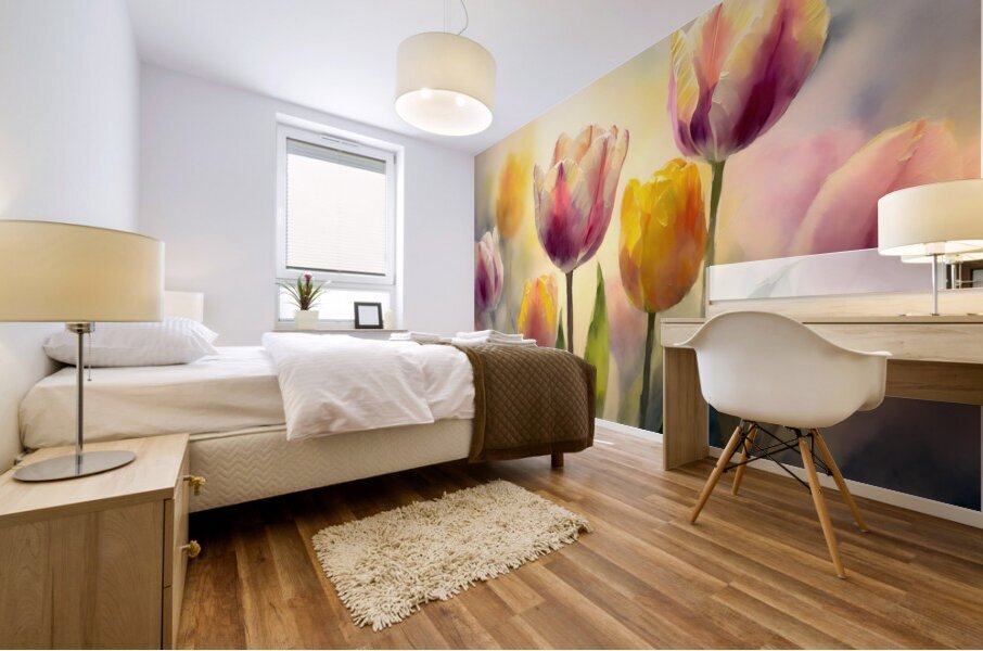 Luminous Tulips Mural print