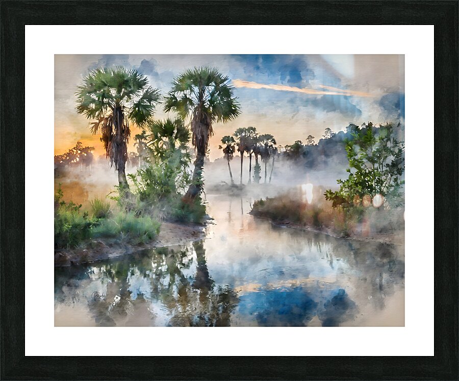 Bayou Sunrise Reflections Picture Frame print