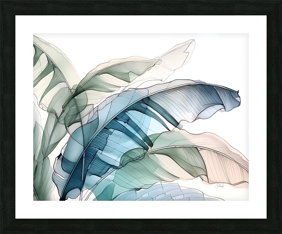 Banana Leaves Ink Wash III Picture Frame print