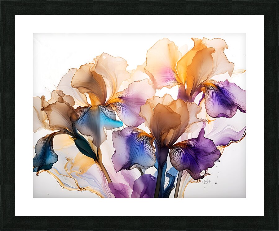 Iris Golden Petals Picture Frame print