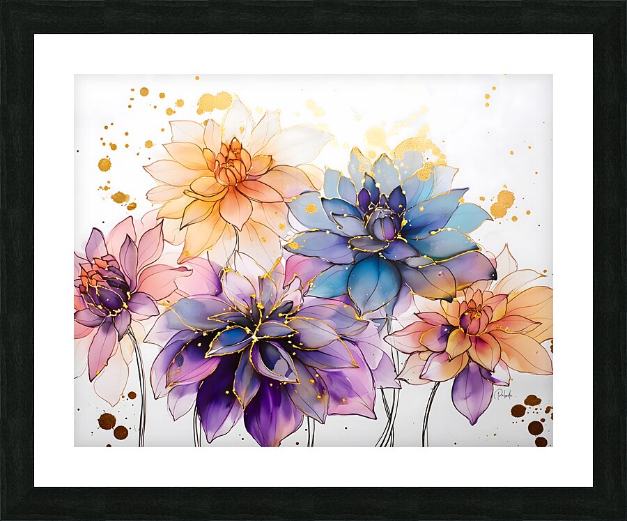 Dahlias Study I Picture Frame print