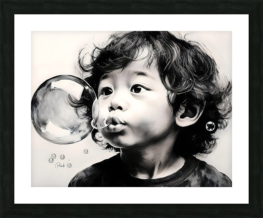 Blowing Bubbles Picture Frame print