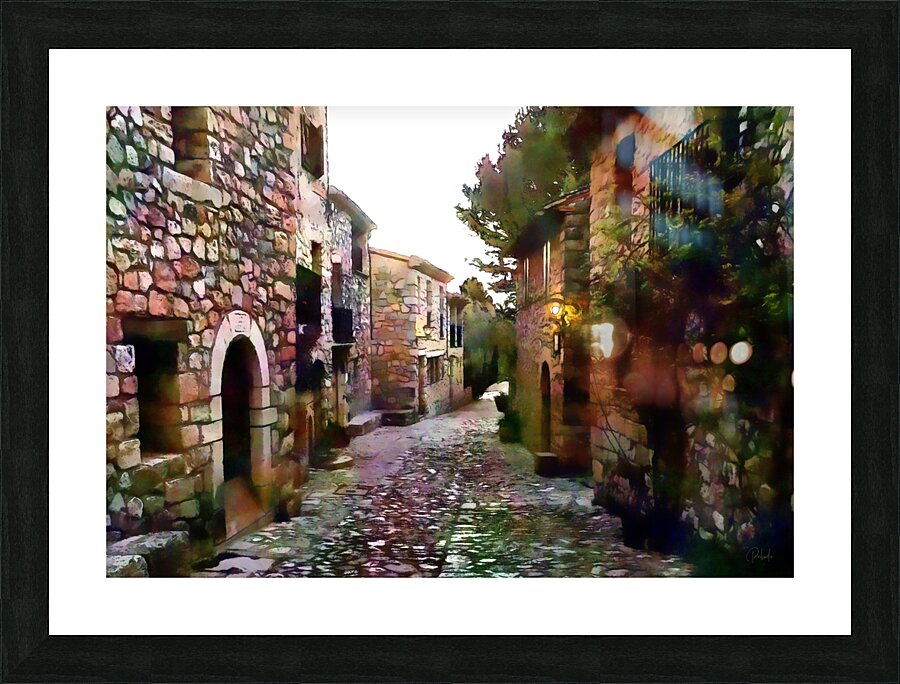 Tuscany Cobblestone Streets and Homes Impression et Cadre photo