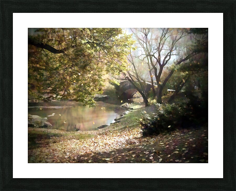 The Grassy Bank Along The Bridge Picture Frame print