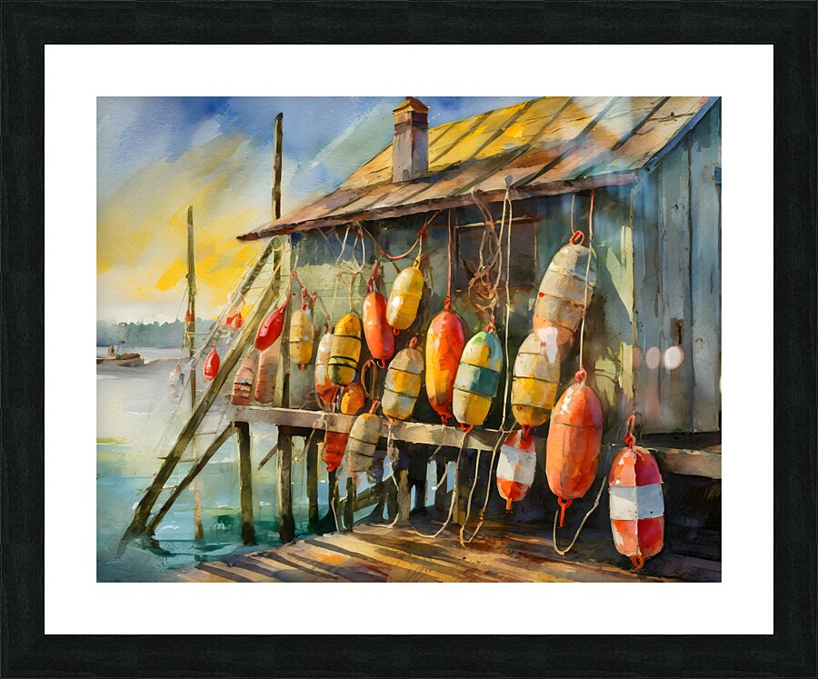 Lobster Buoy Shack Picture Frame print