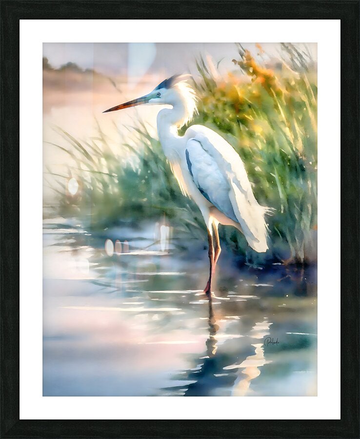 Egret Pose Impression et Cadre photo