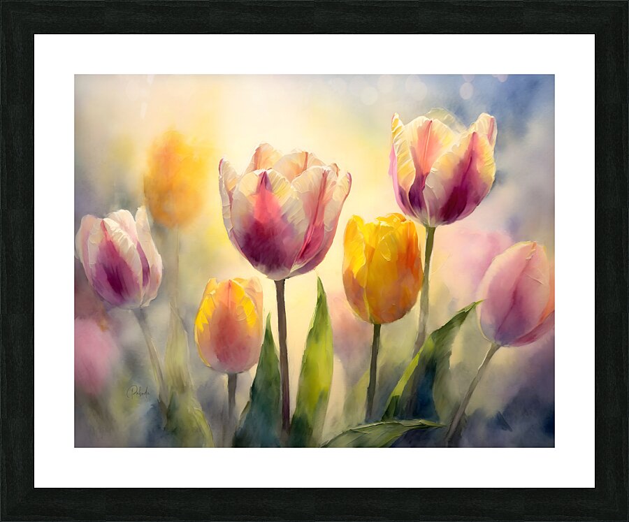 Luminous Tulips Picture Frame print