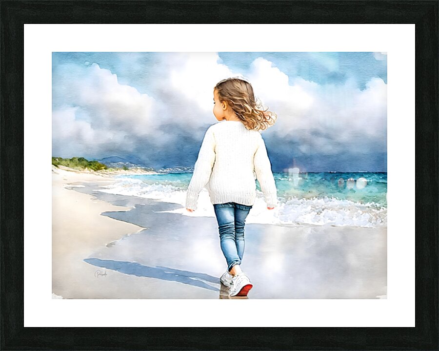 A WInter Beach Day Picture Frame print
