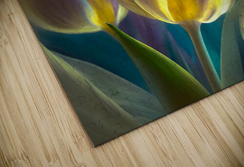 Golden Lit Tulips Pabodie Art puzzle