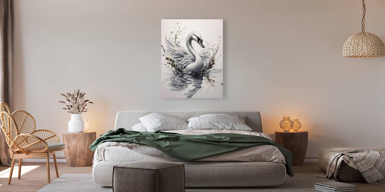 The Swan Ink Wash Reproduction