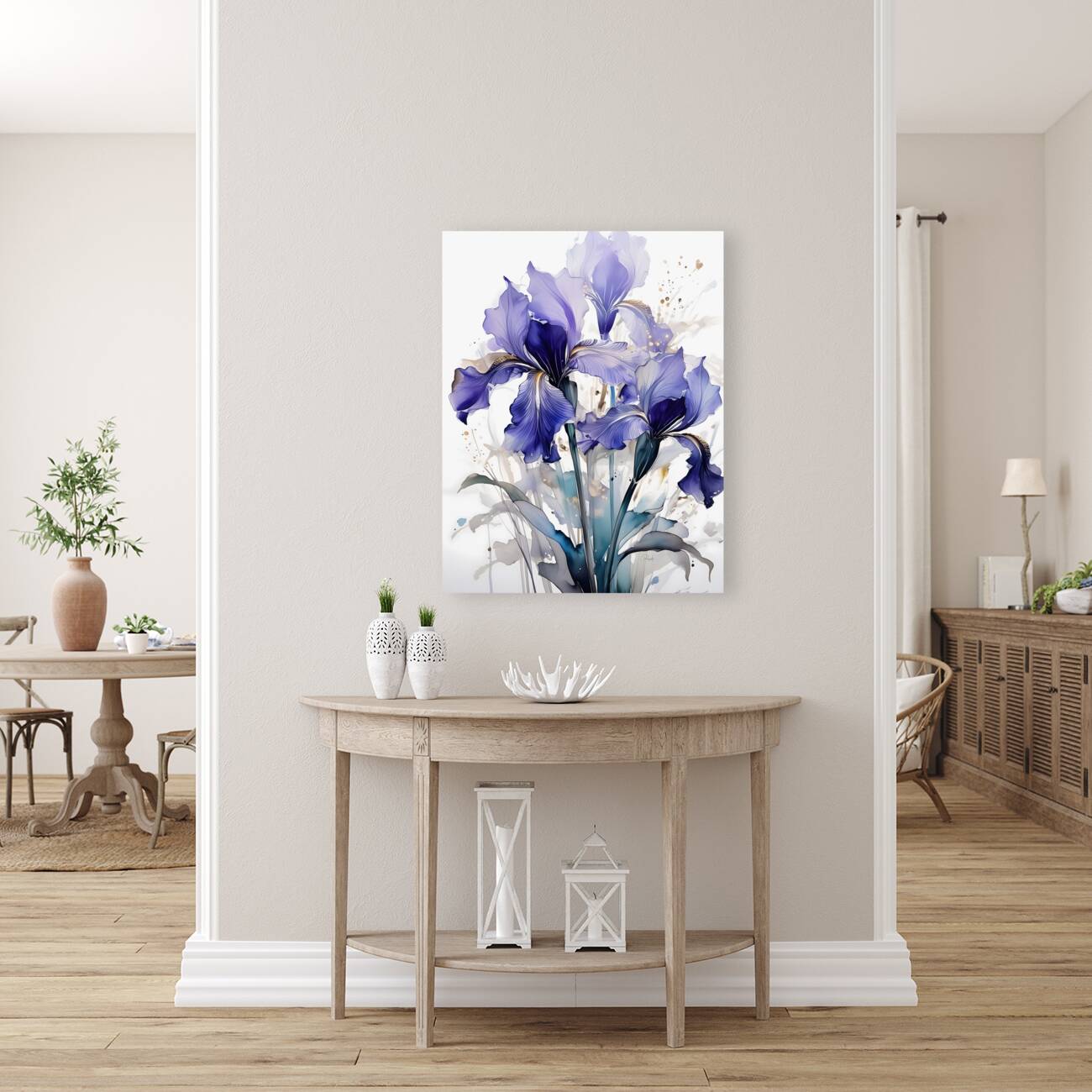 Irises Ink Wash Reproduction
